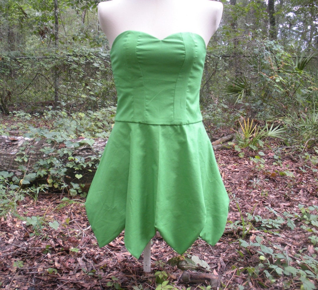 Green Fairy Dress - Classic Pixie Style Dress - Any Shade of Green - Fairy Costume Any Size from Petite to Plus Size