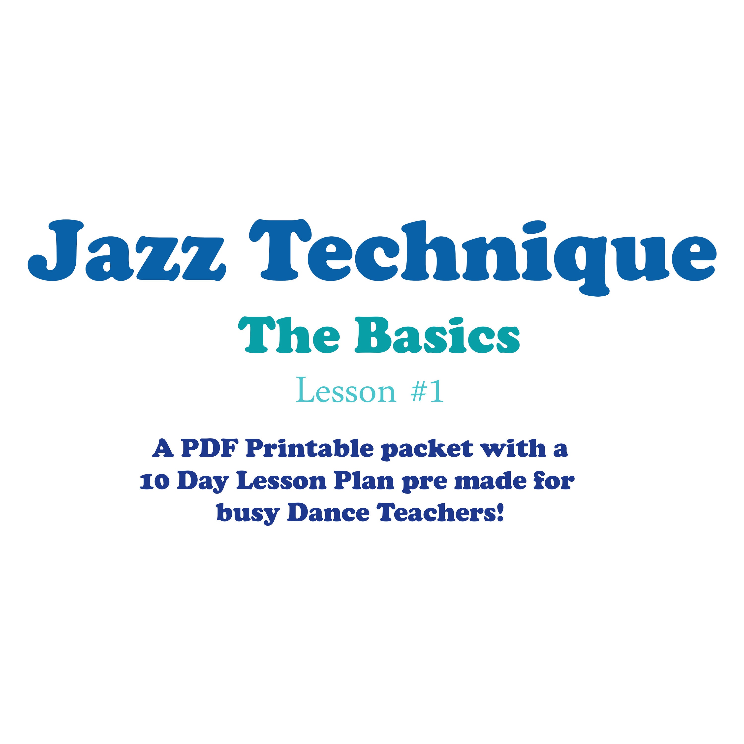 Jazz Dance Technique Lesson Plan #1 - Etsy