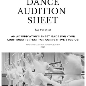 Printable Dance Audition Sheet 8.5 x 11