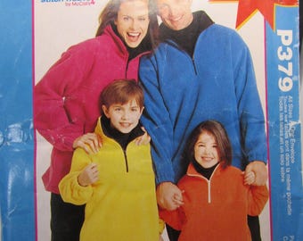 McCalls P379 Fleece jacket pattern for adults and children, all in one pattern!