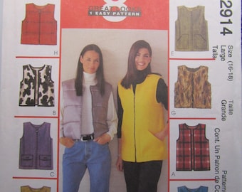 McCalls 2914 Women's vest pattern