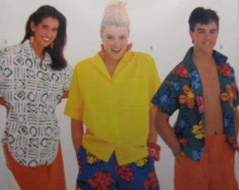 McCalls P967 Misses' or Men's Shirt-Learn to Sew Pattern!