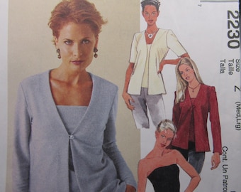 McCalls 2230 Misses' Cardigan and Tube Top Pattern