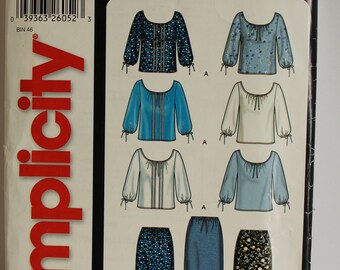 5849 Simplicity It's So Easy skirt/blouse pattern, sizes 8-18
