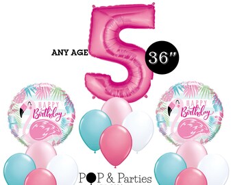 Flamingo Birthday Party Balloon Bouquet, Flamingo Party Balloons, Flamingo Birthday Balloons, Flamingo Decorations