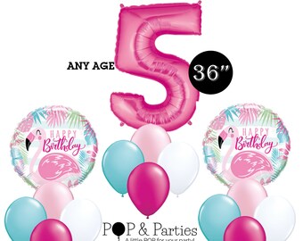 Flamingo Birthday Party Balloon Bouquet, Flamingo Party Balloons, Flamingo Birthday Balloons, Flamingo Decorations