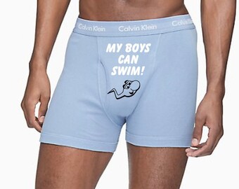 My Boys Can Swim! Authentic Calvin Klein Boxer Briefs, Gift From Wife, Anniversary Gift, Birthday Gift - Sexy Mens Underwear FAST SHIPPING