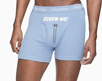 Screw Me! Authentic Calvin Klein Boxer Briefs, Gift From Wife, Anniversary Gift, Birthday Gift - Sexy Mens Underwear FAST SHIPPING