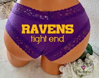 Tight End purple Victoria Secret All Cotton Cheeky Panty * FAST SHIPPING * Football Panties, Holiday Gift, Stocking Stuffer Idea