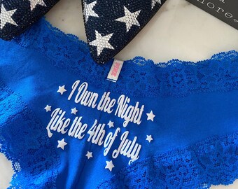 Katy Perry I Own the night like the 4th of July Royal Blue Victoria Secret Personalized Cheeky Panty *FAST SHIPPING* Patriotic Panties