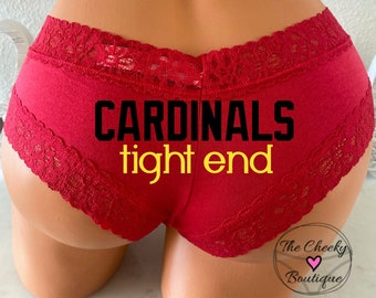 Tight End red Victoria Secret All Cotton Cheeky Panty * FAST SHIPPING * Football Panties | Holiday Gift | Stocking Stuffer Idea