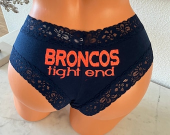 Tight End blue Victoria Secret Cheeky Panty, FAST SHIPPING, Football Panties, Good Luck Panties, Gift for Him