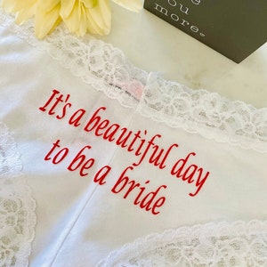 Personalized Bridal Panties: White Lace Cheeky Underwear
