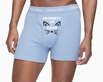 Personalized Property of Light Blue Calvin Klein Boxer Briefs  | FAST SHIPPING | Birthday Day Gift for Him | Gag Gift for Him | Fun Briefs