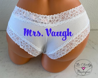 Personalized Mrs Panties | Bachelorette Gift | Bride Lingerie | Gift For The Bride | FAST SHIPPING | Bridal Shower Gift | Military Wedding