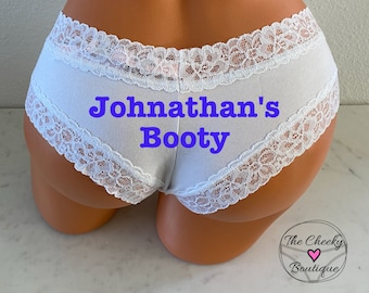 Personalized Booty Victoria Secret Cheeky Panty | Personalized Women's Underwear | Bachelorette Party Gift | Husband Gift | Wife Gift