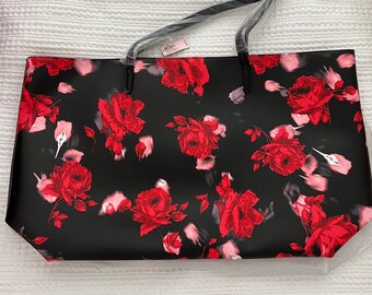 Victorias Secret Rose Print Large Tote Bag *FAST SHIPPING* Over Night Bag, Travel Bag, Wear as a Backpack or Duffle