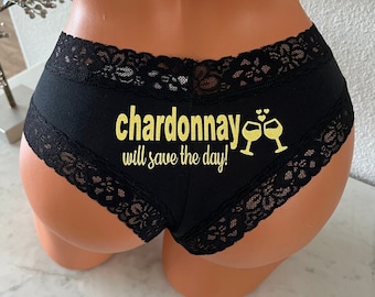 Chardonnay will save the day * FAST SHIPPING * Victoria Secret All Cotton Black Cheeky Panty