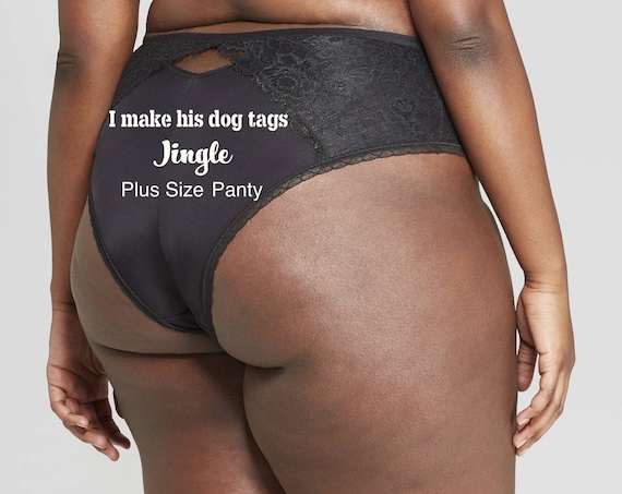 I make his dog tags jingle Plus Size black cheeky panty * FAST SHIPPING * Army + Navy + Marines + Air Force + Coast Guard