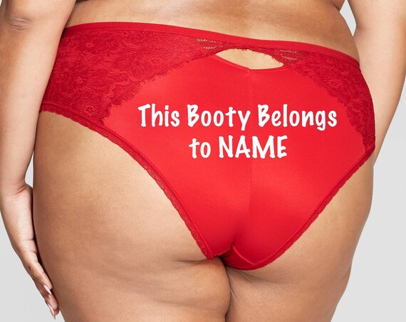 This Booty Belongs To Personalized red Plus Size cheeky panty *Fast Shipping* Holiday Gift, Funny Christmas Gift, Stocking Stuffer