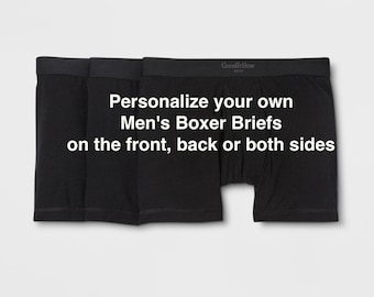 Personalize your own Men's Boxer Briefs | FAST SHIPPING | Men's Personalized Underwear | Gift for Husband | Gift for Wife | Gift for Him