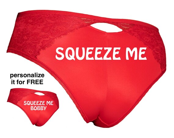 Squeeze Me Plus Size Red Cheeky Panty / Get it personalized for FREE / *FAST SHIPPING*