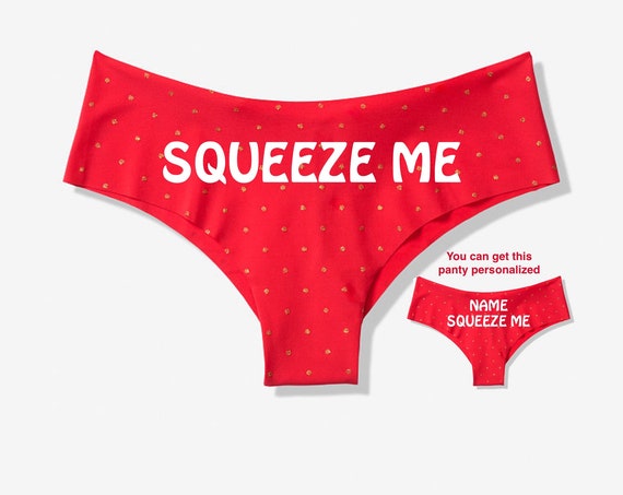 Squeeze Me red Victoria's Secret cheeky panty / Get it personalized for FREE / *FAST SHIPPING*