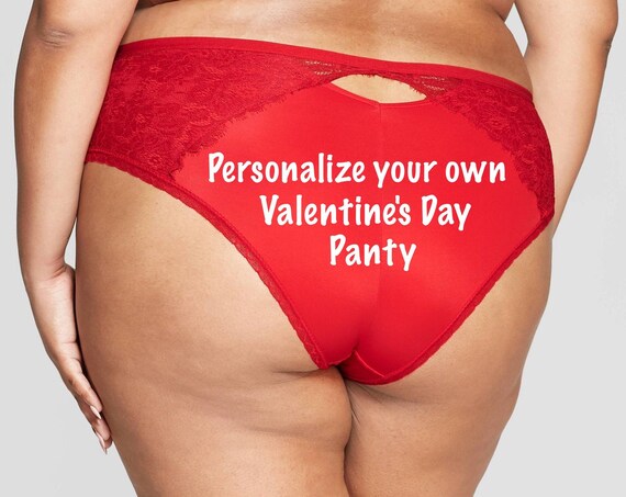 Plus Size Personalize Your Own Valentines Day Red Cheeky Panty *FAST SHIPPING*