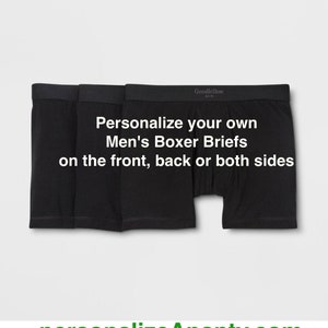 Personalized Men&#39;s Boxer Briefs: Custom Text Underwear