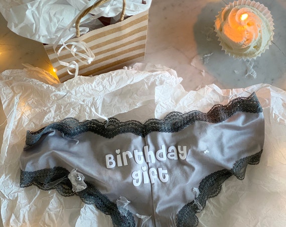 Birthday Gift Gray Cheeky Underwear * Fast Shipping * | Birthday Gift for Him | Birthday Gift for Her | Birthday Underwear | Custom Panties