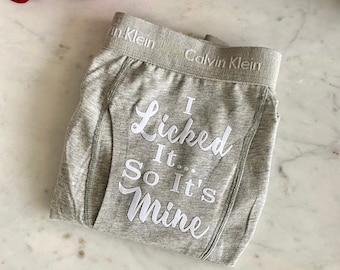 I licked it so it's mine Calvin Klein Heather Gray Boxer Briefs. Fast Shipping. Cotton Anniversary. Birthday Underwear. Etsy Sale