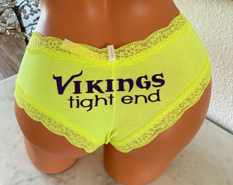 Tight End yellow Victoria Secret All Cotton Cheeky Panty * FAST SHIPPING * Football Panties, Holiday Gift, Stocking Stuffer Idea