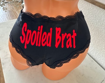 Spoiled Brat Black Cheeky Underwear * FAST SHIPPING * NEW Plus Size Options Available