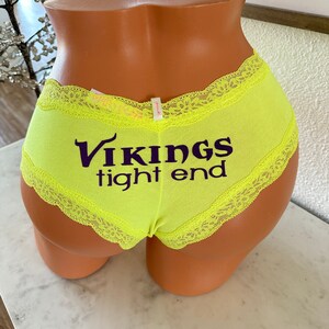 Tight End yellow Victoria Secret All Cotton Cheeky Panty * FAST SHIPPING * Football Panties, Holiday Gift, Stocking Stuffer Idea