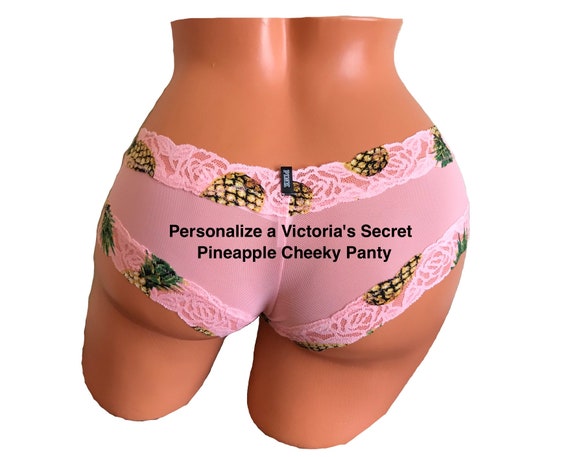 Personalize A Victoria Secret All Over Lace Pineapple Cheeky Panty *FAST SHIPPING* Bride to Be, Bachelorette, Birthday, Good Luck Panties