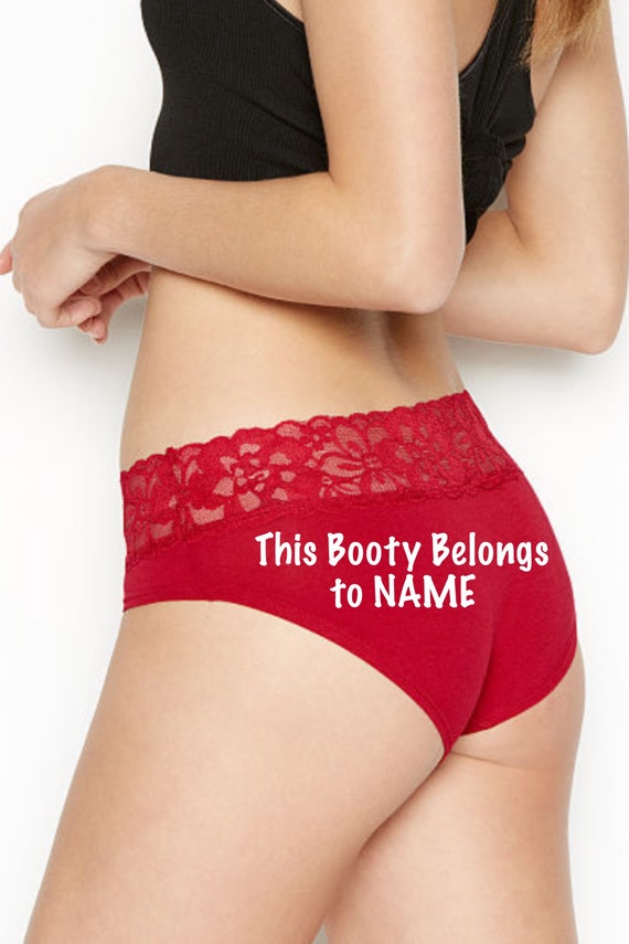 This Booty Belongs To Personalized red Victoria's Secret panty *Fast Shipping* Holiday Gift, Funny Christmas Gift, Stocking Stuffer