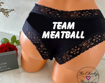 Team Meatball Authentic Victoria Secret Black all cotton underwear * FAST SHIPPING *