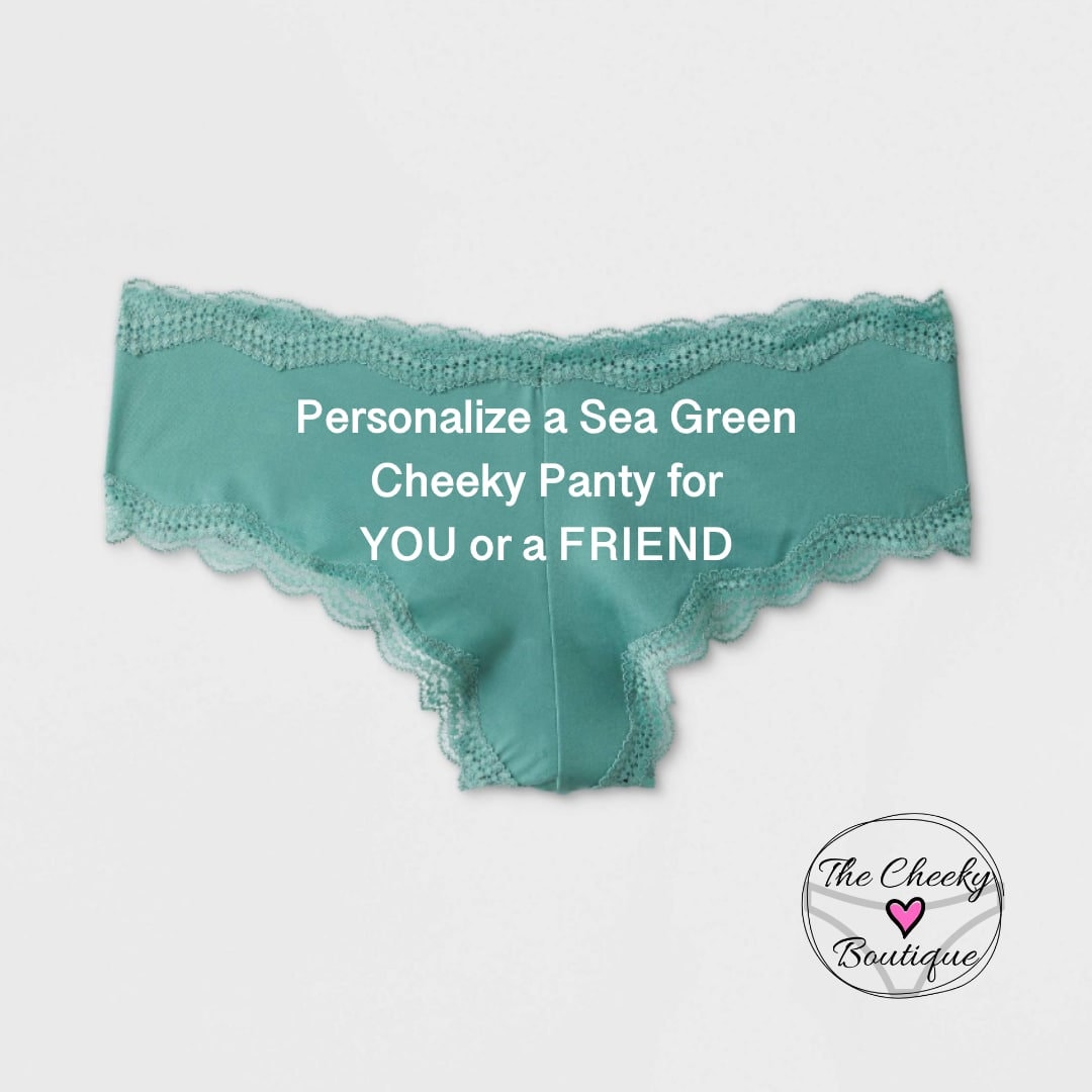 Personalize Panties Sea Green Cheeky Panty Wedding Panties Bridal Shower  Gift Bachelorette Panties Panty Party Game