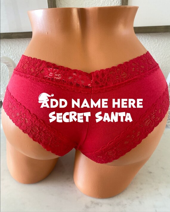 Personalized Secret Santa Red Victoria Secret Panties FAST