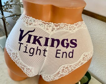 Victoria's Secret White Cheeky Panty: Tight End Football Gift