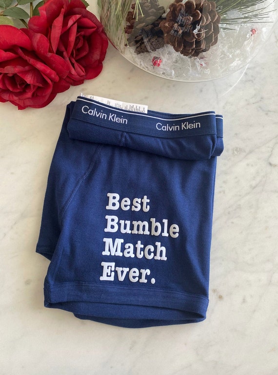 Best Bumble Match Ever Blue Calvin Klein Boxer Brief, Fast Shipping,  Birthday Gift, Cotton Anniversary, Personalized Underwear,  Sale -   Canada