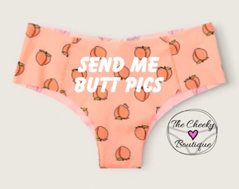 Send me butt pics NEW Personalized Peach Panties Victoria Secret No Show Cheekster Panty, FAST SHIPPING, lets get peachy panties