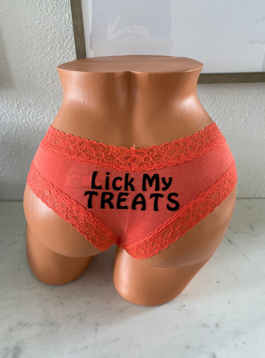 Lick My Treats Victoria Secret Orange Cotton Cheeky Panty FAST SHIPPING  Halloween Underwear Halloween Panties Halloween Lingerie 