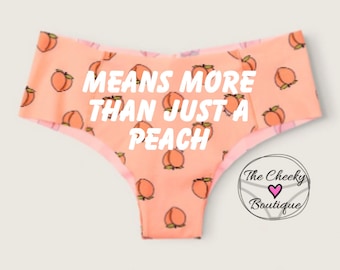 Means more than just a peach NEW Personalized Peach Panties Victoria Secret No Show Cheekster Panty, FAST SHIPPING, lets get peachy panties