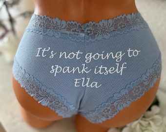 Personalize It's not going to spank itself Victorias Secret Blue Panty * FAST SHIPPING * Bride Something Blue, Bride Panty, Panty Game Panty