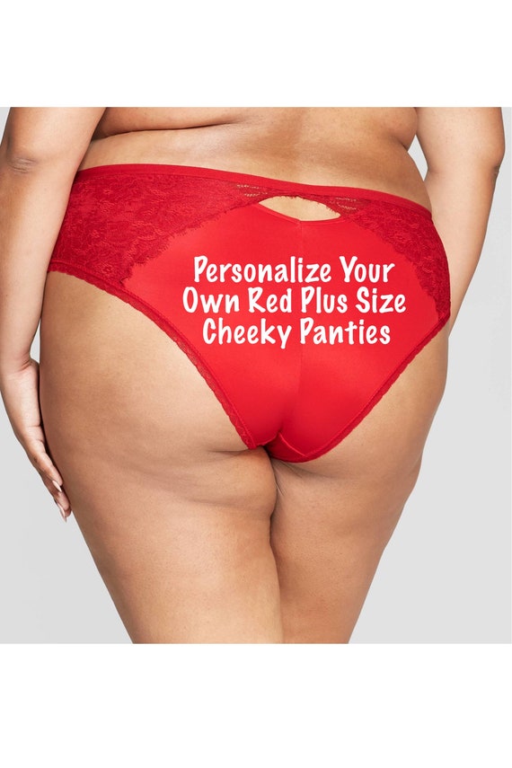 Personalize Your Own red Plus Size cheeky panty *Fast Shipping* Holiday Gift, Funny Christmas Gift, Stocking Stuffer