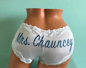 Custom Panties white Maidenform with your own words *FAST SHIPPING* Wedding Panties, Bride Panties, Something Blue Panties