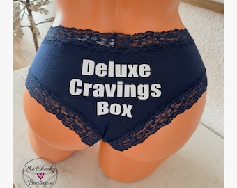 Deluxe Cravings Box Personalized authentic Victoria Secret Blue All Cotton cheeky panty | FAST SHIPPING