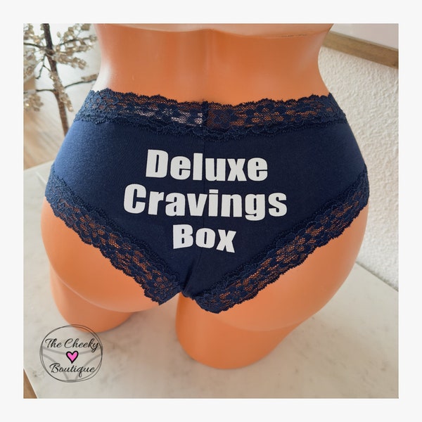 Deluxe Cravings Box Personalized authentic Victoria Secret Blue All Cotton cheeky panty | FAST SHIPPING