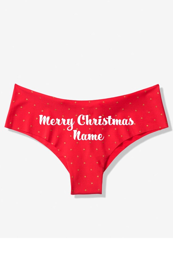 Victoria Secret Personalize Merry Christmas red cheeky panty *Fast Shipping* Holiday Gift, Fun Christmas, Stocking Stuffer, Adult Christmas